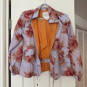HEI HEI Lavender & Orange Floral Rain Jacket/Windbreaker - XXS